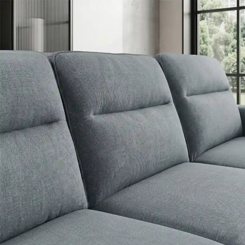 l shape sofa bed side storage and armrest view with hidden storage