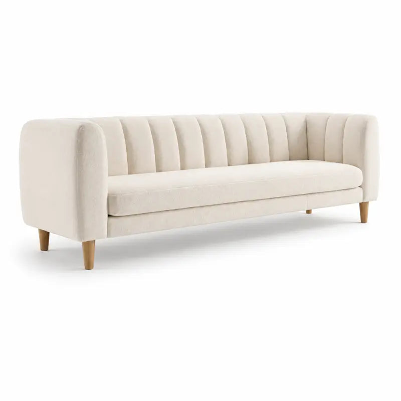 leatherette sofa set with upholstery texture and vertical stitching close-up, leg detail