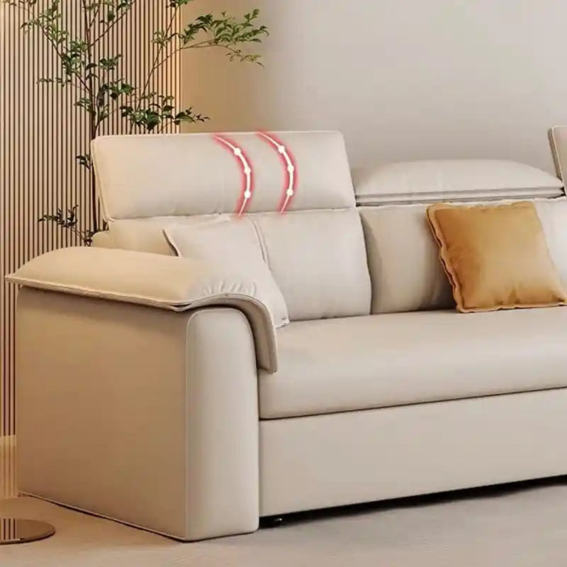 3 in 1 sofa bed with storage showing the sofa-to-bed conversion with storage alternate side angle