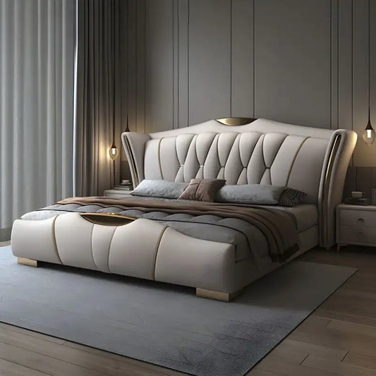 Zavia Upholstered Storage Bed with Wingback Headboard