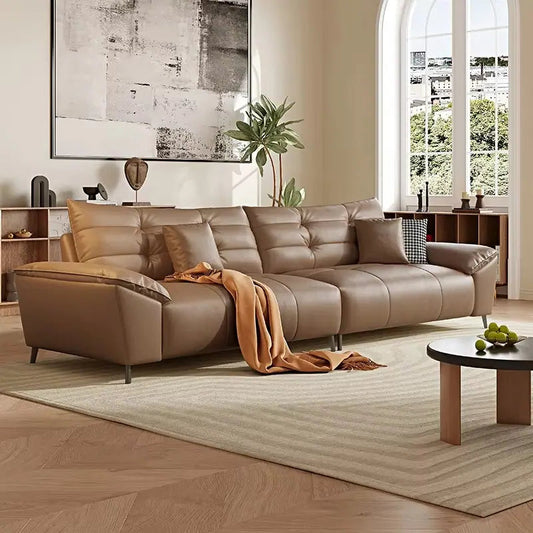3 seater sofa set with soft cushioned arms and supportive backrest, front three-quarter view