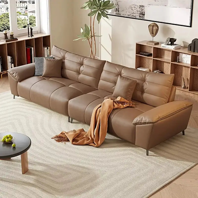 3 seater sofa set with soft cushioned arms and supportive backrest, left-side view