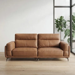 L shape sofa set with wide padded arms and elevated metal legs, right-side view