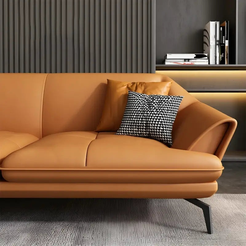 l shape sofa set with deep cushions with supportive back panels, seating close-up