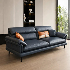 leatherette sofa with refined stitched detailing and matte texture, seating close-up