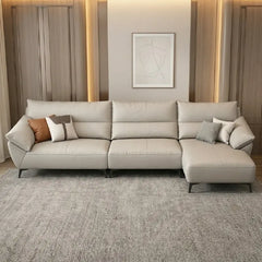 leatherette sofa set with front profile with balanced seating proportions, seating close-up