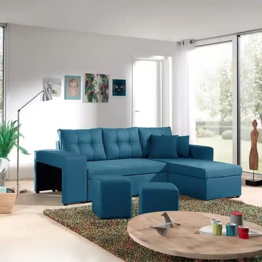 double sofa bed showing the sofa-to-bed conversion with double sleeping surface
