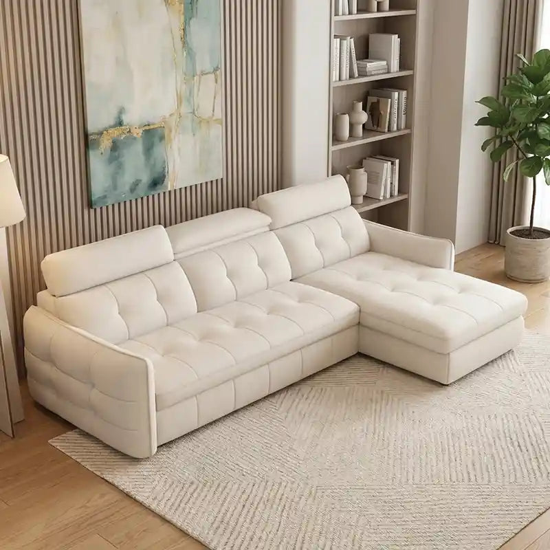 pull out sofa bed with storage showing the sofa-to-bed conversion with storage lounger