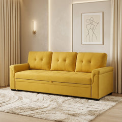 sectional sofa bed showing the sofa-to-bed conversion with storage lounger