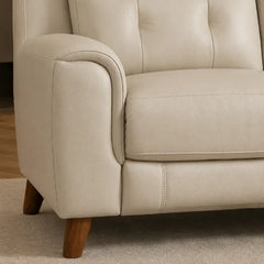 Recliner sofa with high back support and cushioned headrest, full seating layout
