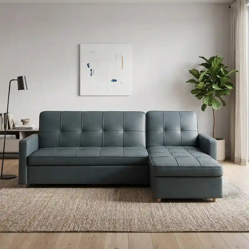pull out sofa bed sectional cushion and armrest detail with side pockets