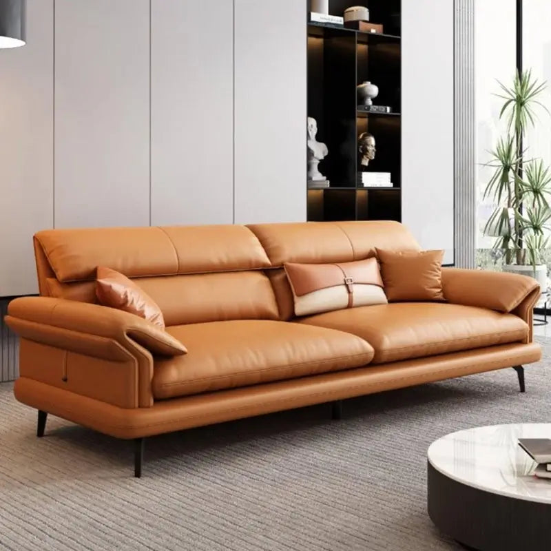 leatherette sofa set with upholstery and stitching close-up, full configuration
