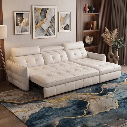 Lucerna pull out sofa bed with storage lounger handcrafted at Gattahalli experience studio