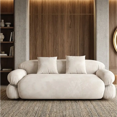 L shape sofa set with deep cushions and oversized back support, leg and base detail