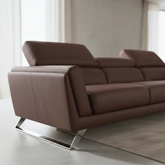 l shape sofa set with box armrest and seat cushion detail, lounge angle