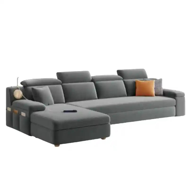 sofa bed storage showing the sofa-to-bed conversion with USB charging