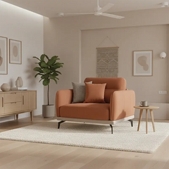 L shape sofa with optional lounger and dual-tone fabric, wide-angle seating view