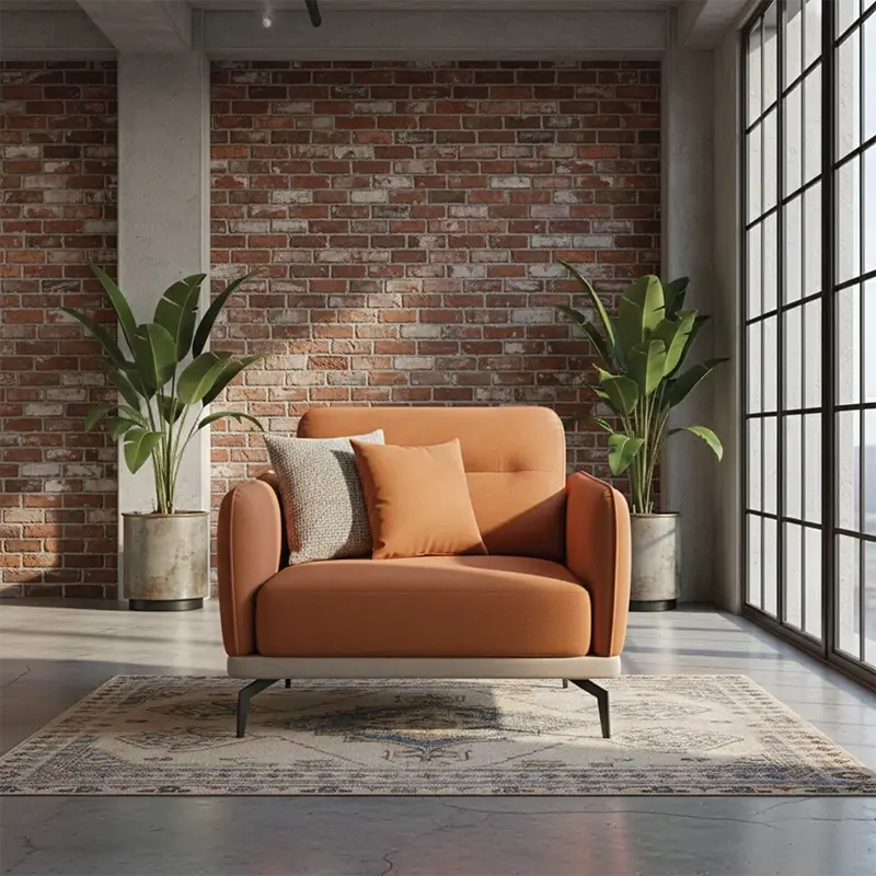 L shape sofa set with optional lounger and dual-tone fabric, top-angle perspective