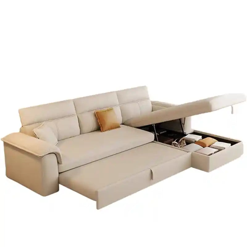 sofa bed combo showing the built-in storage compartment with storage
