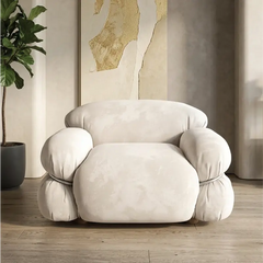 L shape sofa set with deep cushions and oversized back support, top-angle perspective