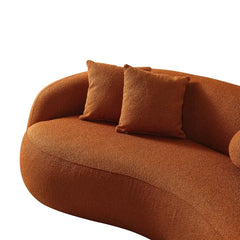 Lounge sofa with deep lounge seating and rounded arms, top-angle perspective