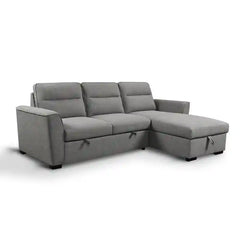 sofa bed couch sectional showing the sofa-to-bed conversion with hidden storage wide layout view