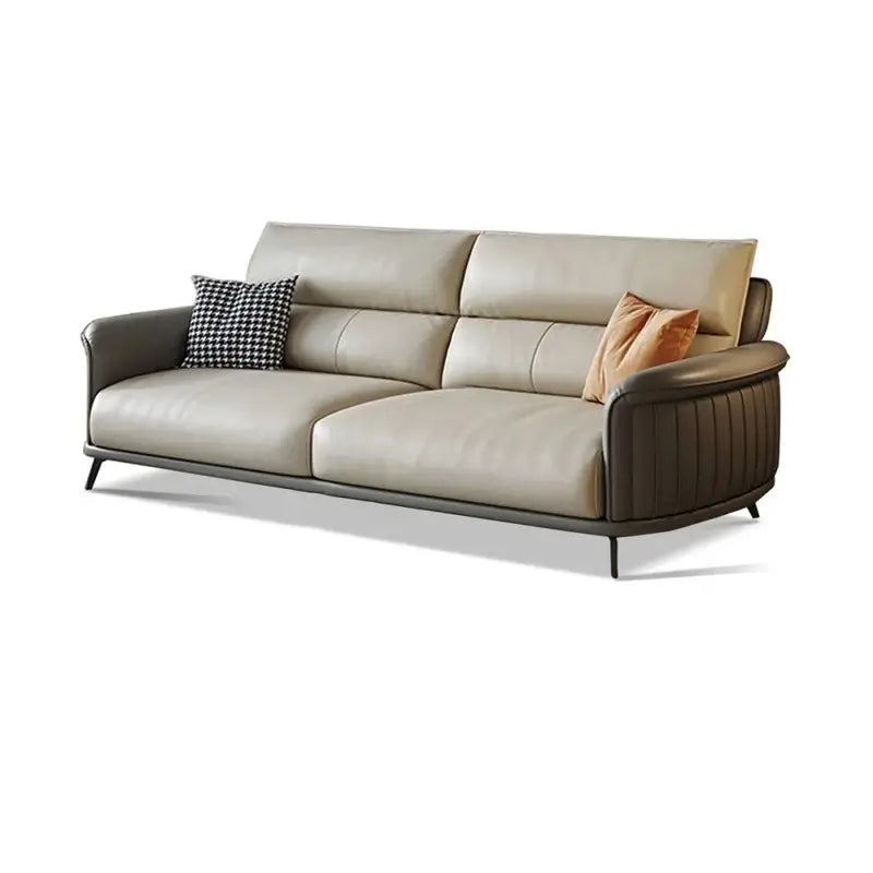 Elevate your living room with this premium 3 seater leather sofa, a stunning example of modern sofa design that blends sleek aesthetics with plush comfort.