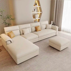 3 in 1 sofa bed with storage showing the sofa-to-bed conversion with storage alternate front angle