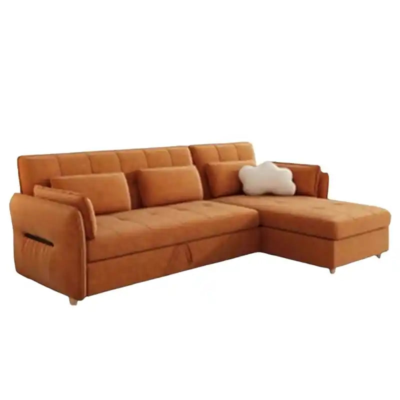 l shape sofa bed showing the sofa-to-bed conversion with L-shape lounger