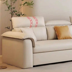 3 in 1 sofa bed with storage showing the sofa-to-bed conversion with storage alternate side angle