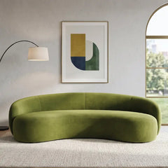 3 seater sofa set with wraparound backrest and deep bench seating, straight front view