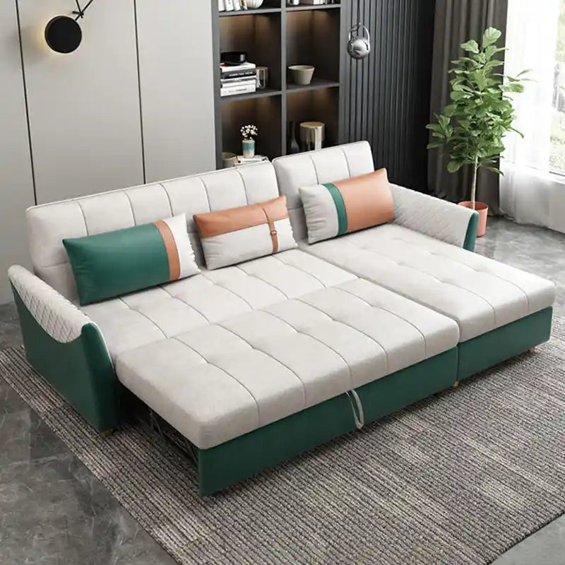 sofa bed storage showing the sofa-to-bed conversion with lift-up storage
