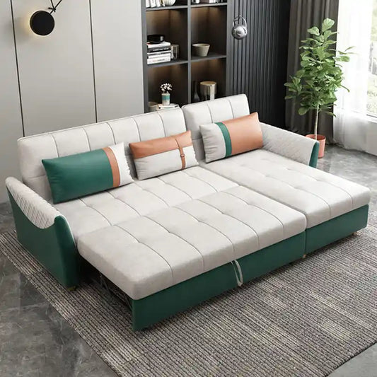 sofa bed storage showing the sofa-to-bed conversion with lift-up storage