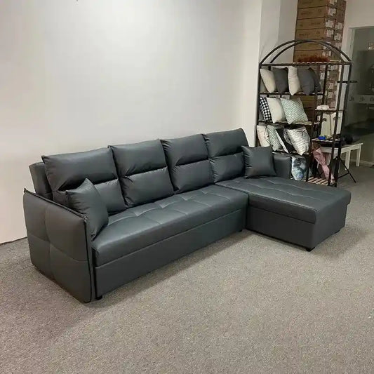 sofa bed with storage side angle showing the seating profile with lift-up storage