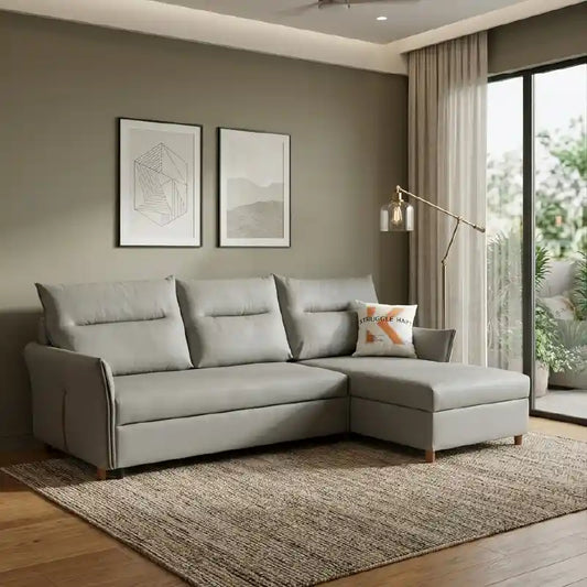 sofa bed two in one side angle showing the seating profile with high back support