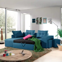 pull out sofa bed side angle showing the seating profile with double sleeping surface