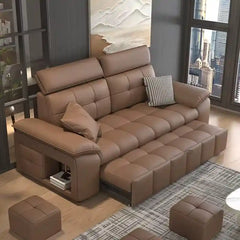 sofa bed set side angle showing the seating profile with side shelf