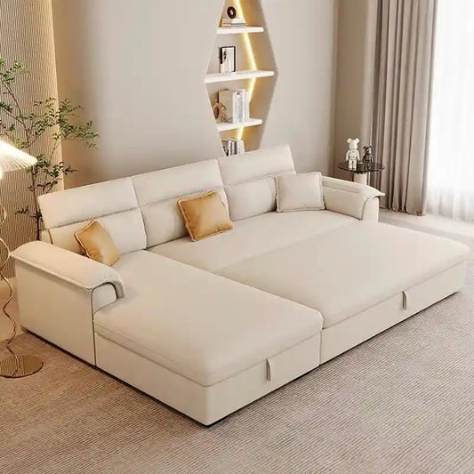 sofa bed combo side angle showing the seating profile with storage