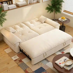 pull out sofa bed side angle showing the seating profile with high back support