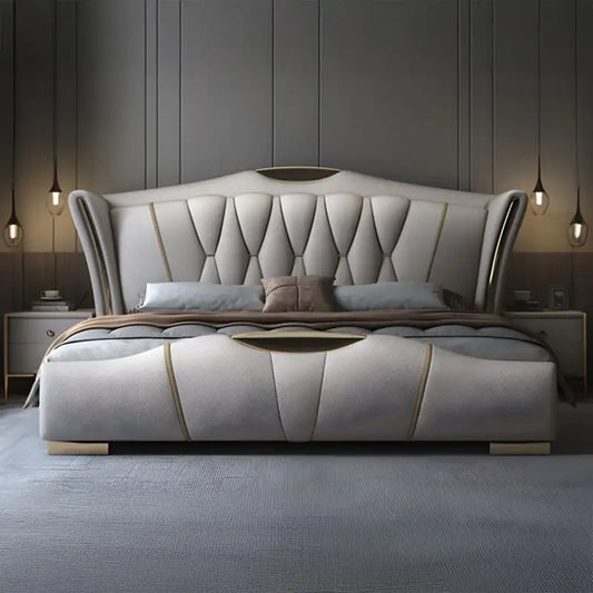 Zavia Upholstered Storage Bed with Wingback Headboard