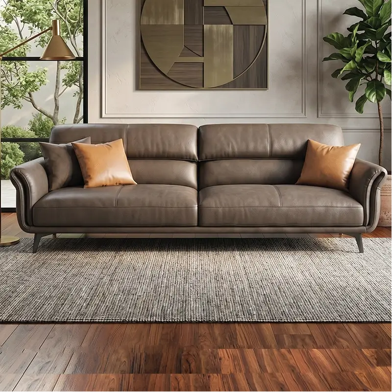 Plush lounge seating l shape couch stylish sofa design deep cushion sofa
