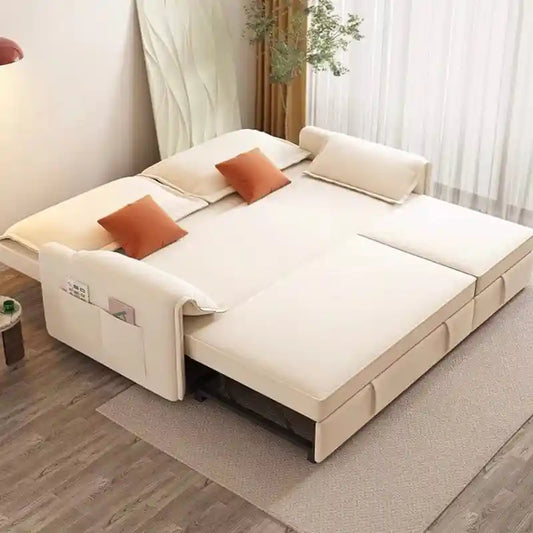 sofa to bed showing the sofa-to-bed conversion with side pockets