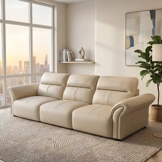 sofa bed set side angle showing the seating profile with high back support