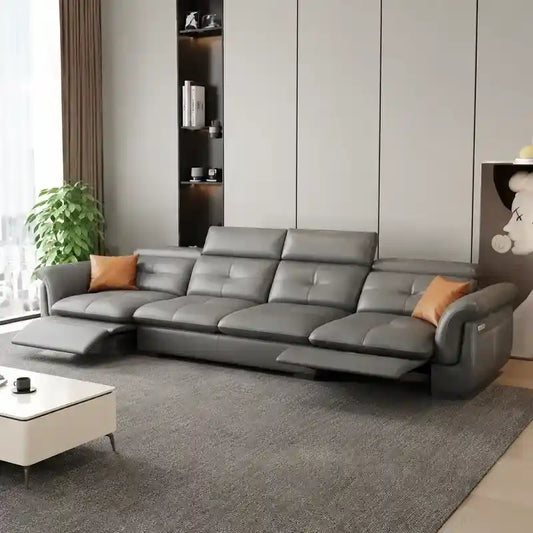 l shape sofa bed side angle showing the seating profile with storage lounger