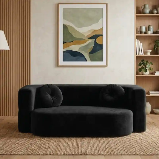 fold out sofa bed side angle showing the seating profile with easy fold-out conversion