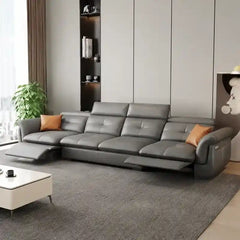 l shape sofa bed side angle showing the seating profile with storage lounger
