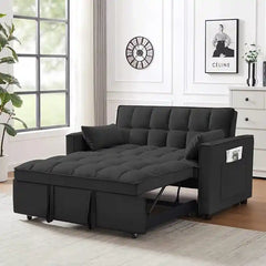sofa come bed side angle showing the seating profile with easy pull-out function