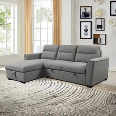 sofa bed couch sectional showing the sofa-to-bed conversion with hidden storage alternate front angle
