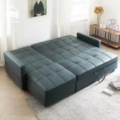 pull out sofa bed sectional showing the sofa-to-bed conversion with side pockets