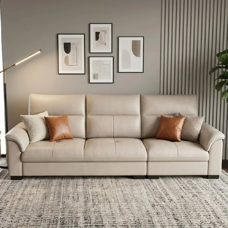 luxury sofa set with 32-density foam seating and plush cushions, side profile